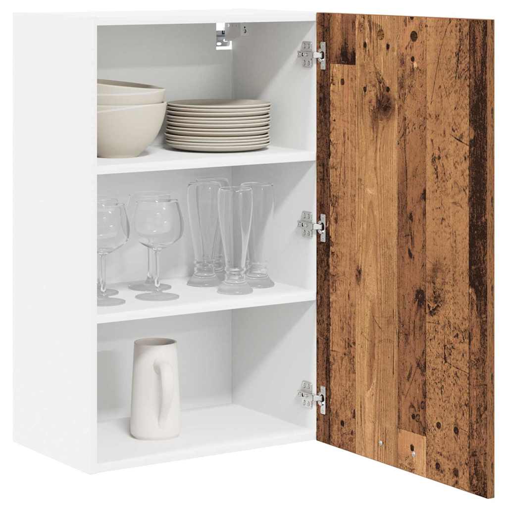 Hanging Cabinet Riga Old Wood and White 50 x 31 x 80 cm